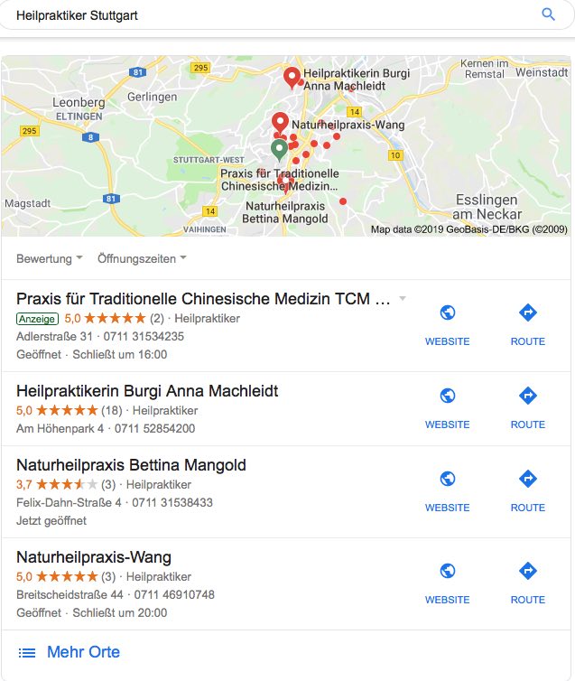 SEO für Heilpraktiker / Maps