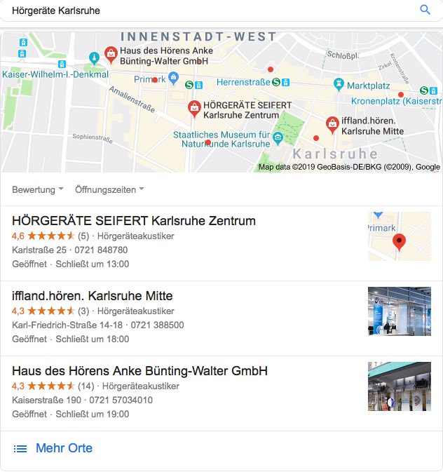 SEO für Hörgeräte / Karlsruhe