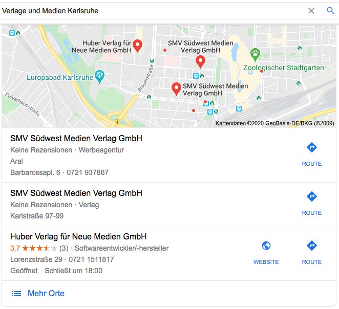 SEO für Verlage und Medien / Maps