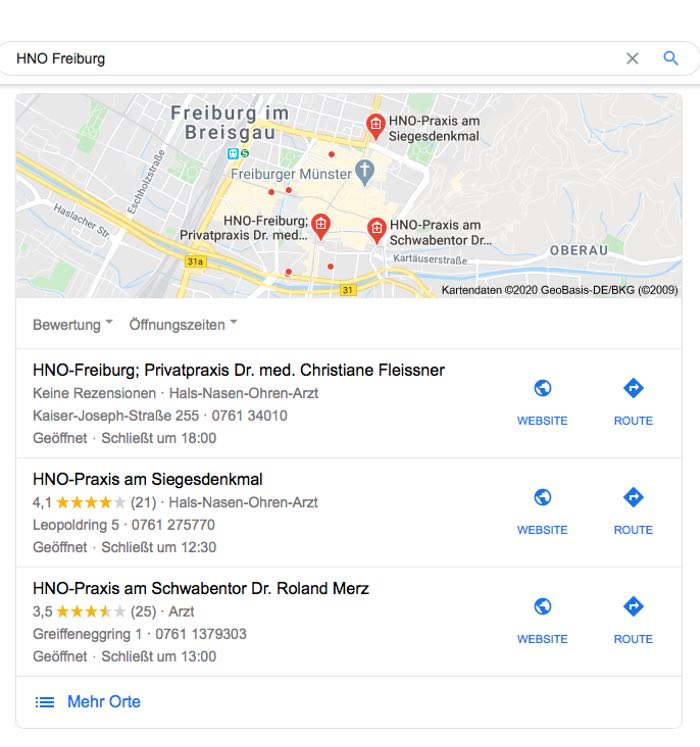 SEO für Ärzte / Maps