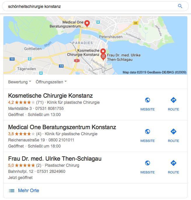 SEO für Schönheitschirurgie / Maps