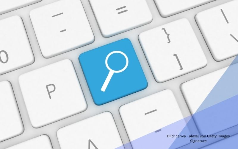 Tastatur mit Lupen-Taste zum Thema Generative Engine Optimization