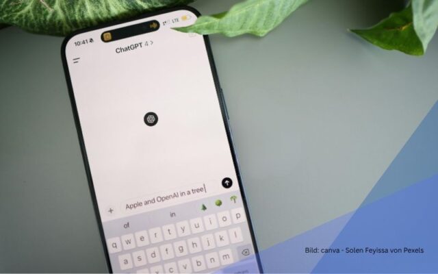 Smartphone mit Chatgpt geöffnet